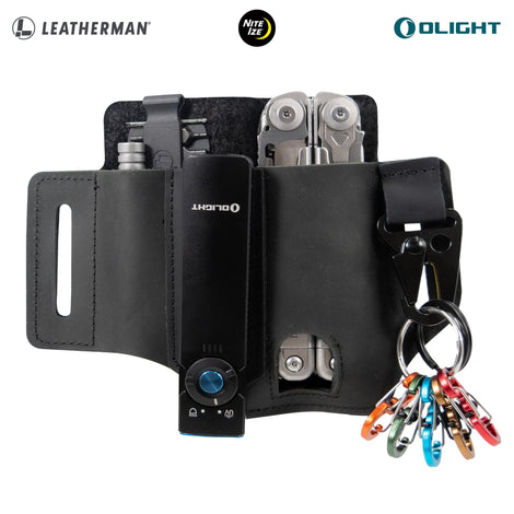 Kit SURGE Plata Leatherman con linterna ARKFELD UV Olight y Funda EDC Kit Toho Outdoor