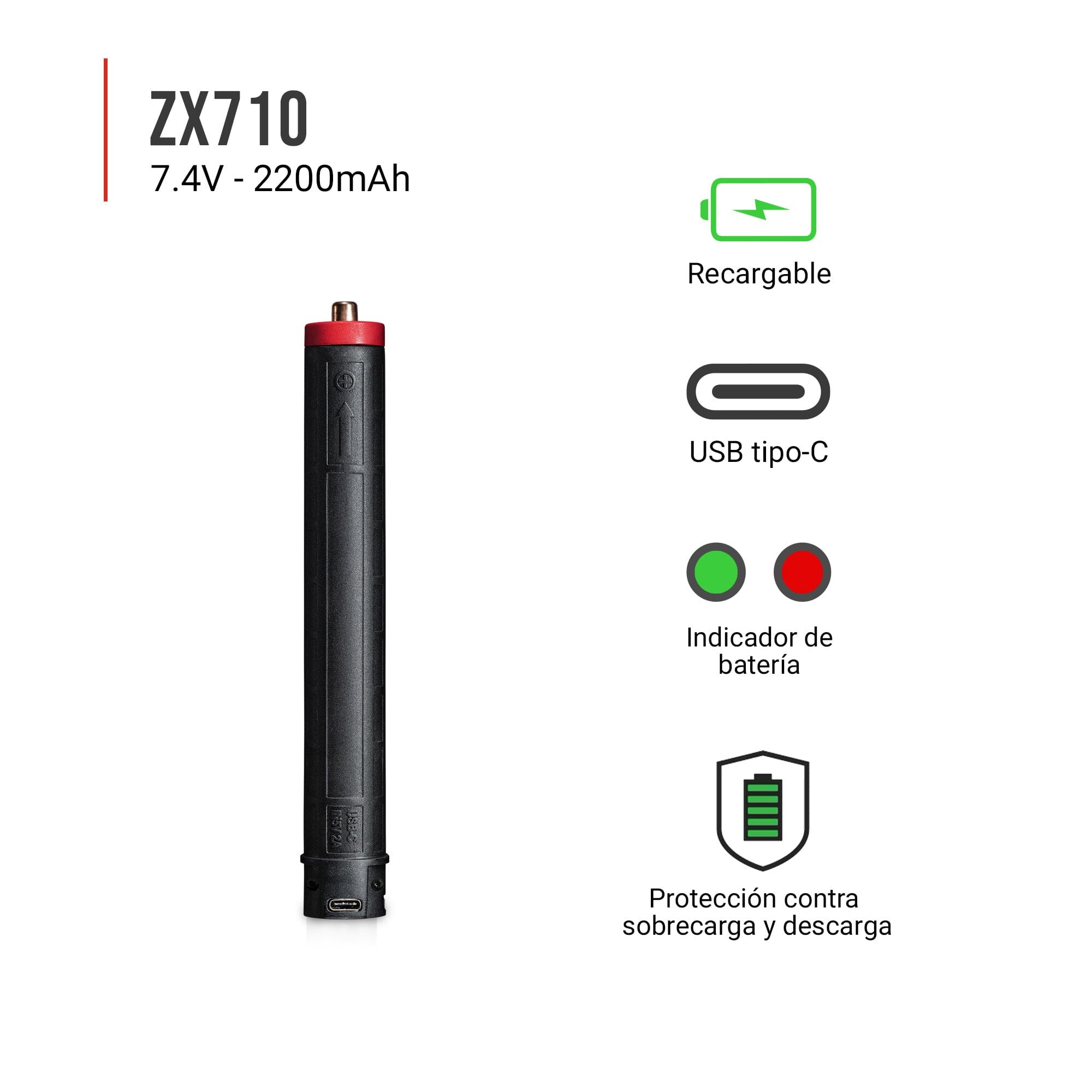 Batería de Litio Recargable ZX710 para XP14R Coast Coast