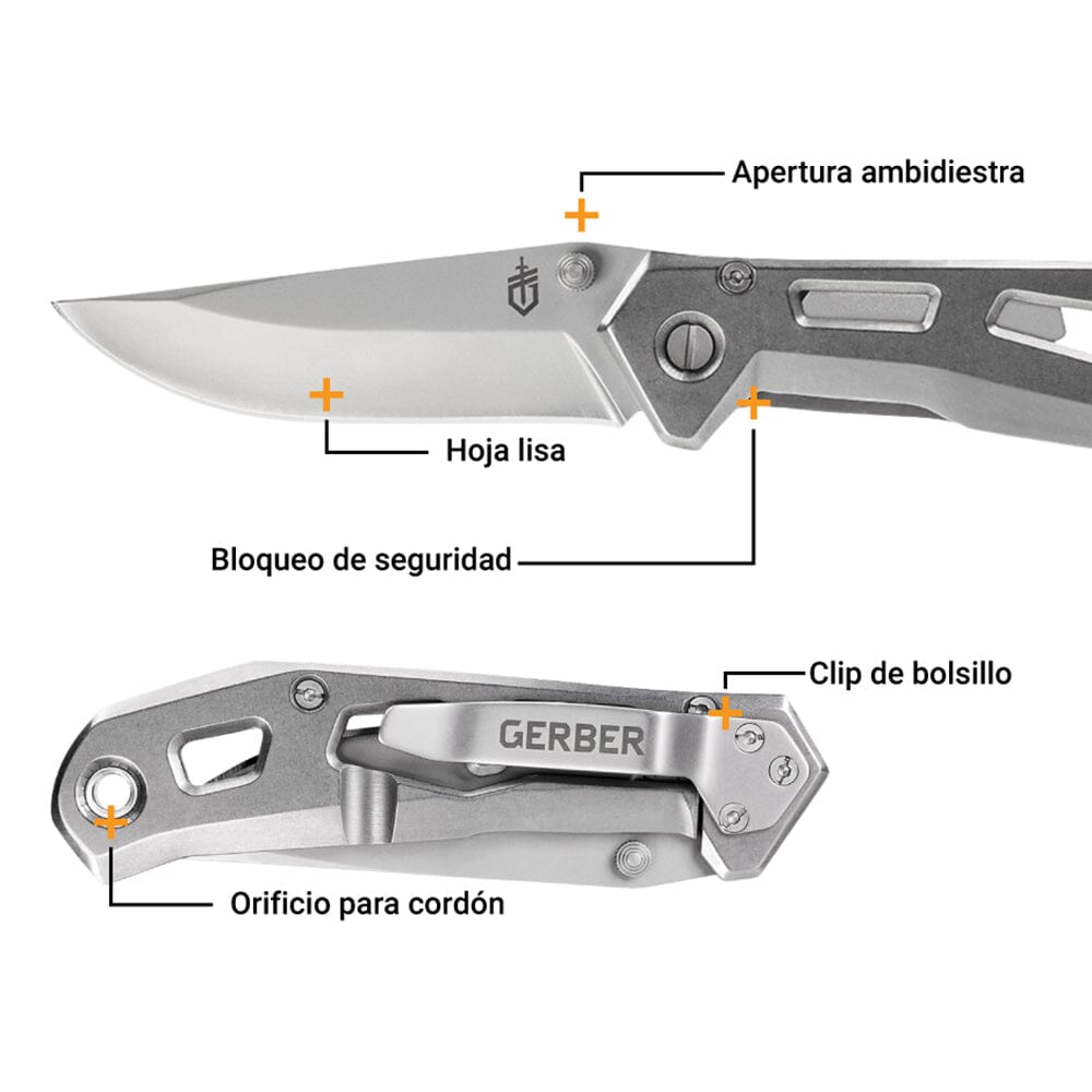 Navaja Lisa Airlift Plateado Gerber Navaja Gerber
