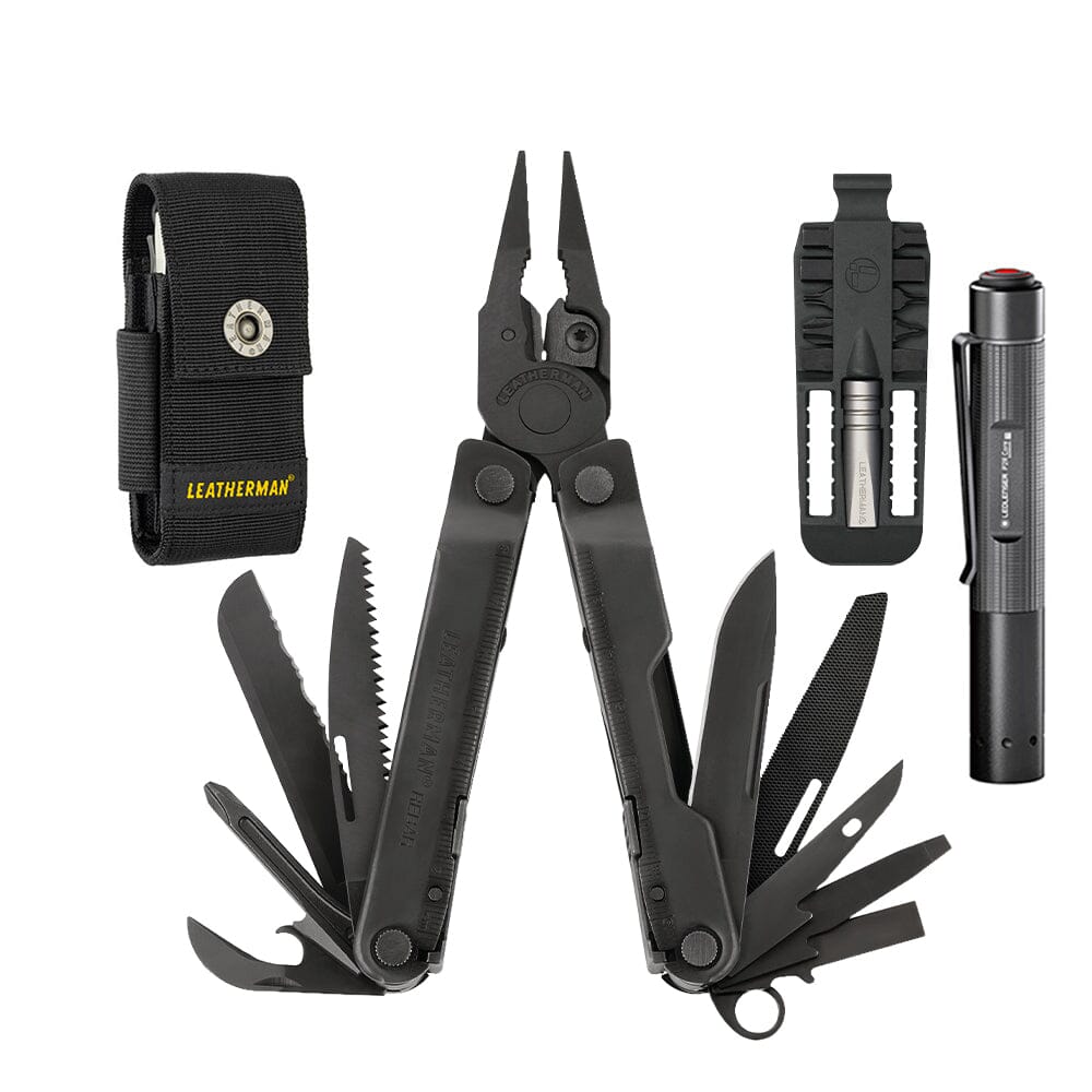 Kit de Multiherramienta Rebar Leatherman con Linterna P2R Core Ledlenser Leatherman Negro