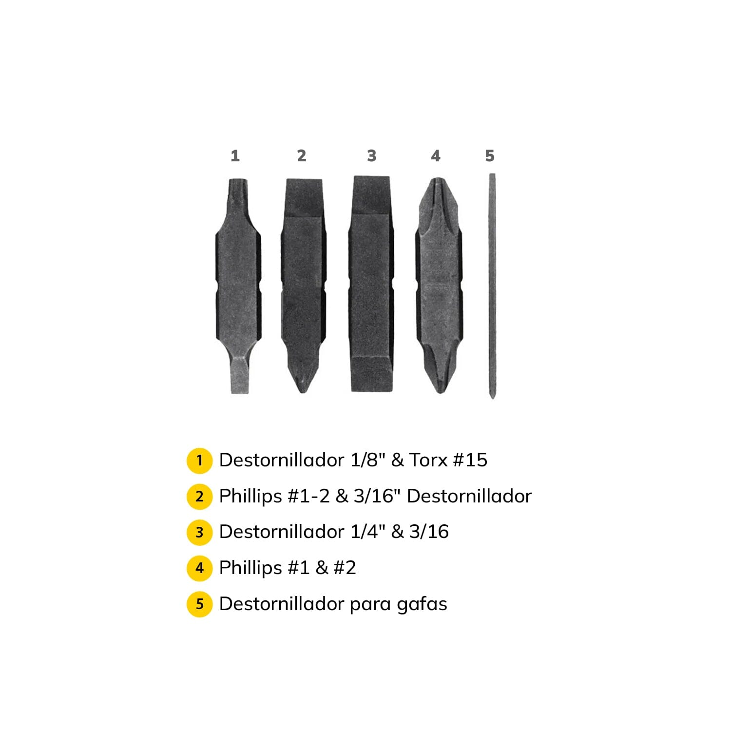 Juego de 5 Puntas Intercambiables Negro Leatherman Leatherman