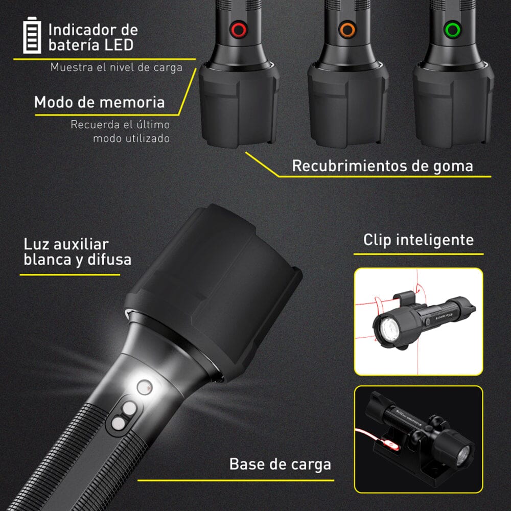 Linterna Recargable de Mano P6R WORK Negra Ledlenser Ledlenser