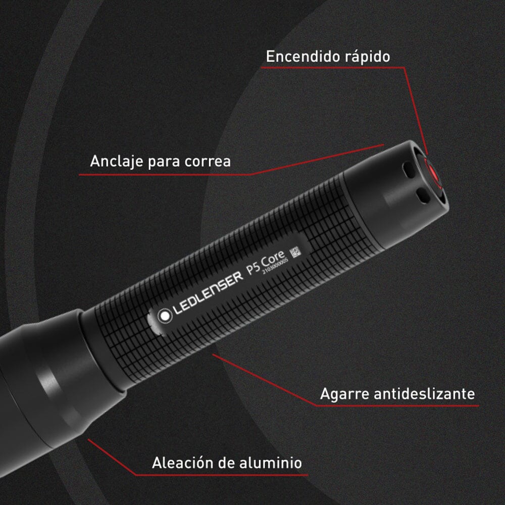Linterna de Mano P5 CORE Negra Ledlenser Ledlenser
