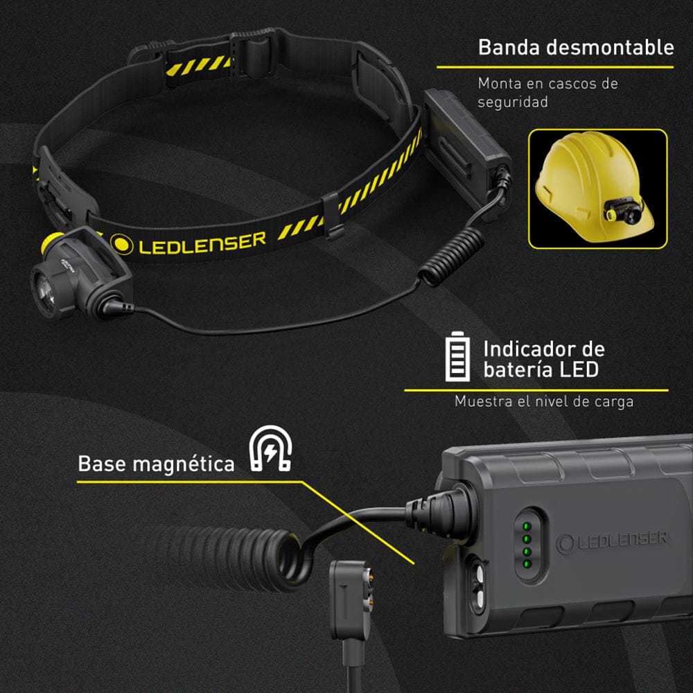 Linterna Recargable de Cabeza H5R WORK Negra Ledlenser Ledlenser