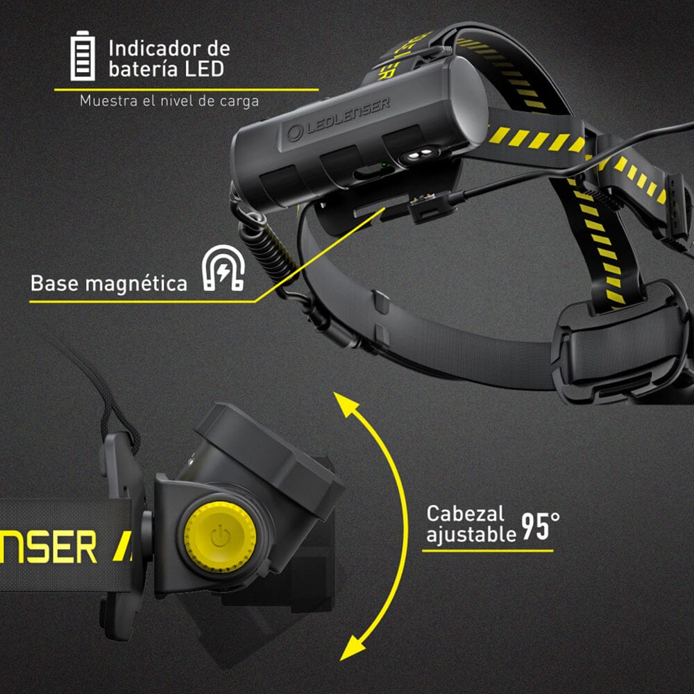 Linterna Recargable de Cabeza H7R WORK Negra Ledlenser Ledlenser