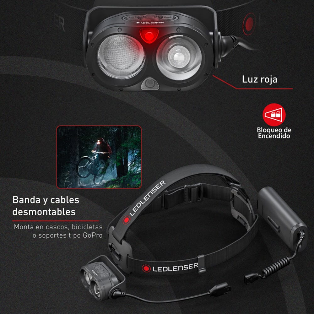 Linterna Recargable de Cabeza H19R CORE Negra Ledlenser Ledlenser