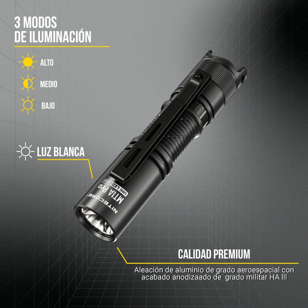 Linterna de Mano MT1A PRO Negra Nitecore Nitecore