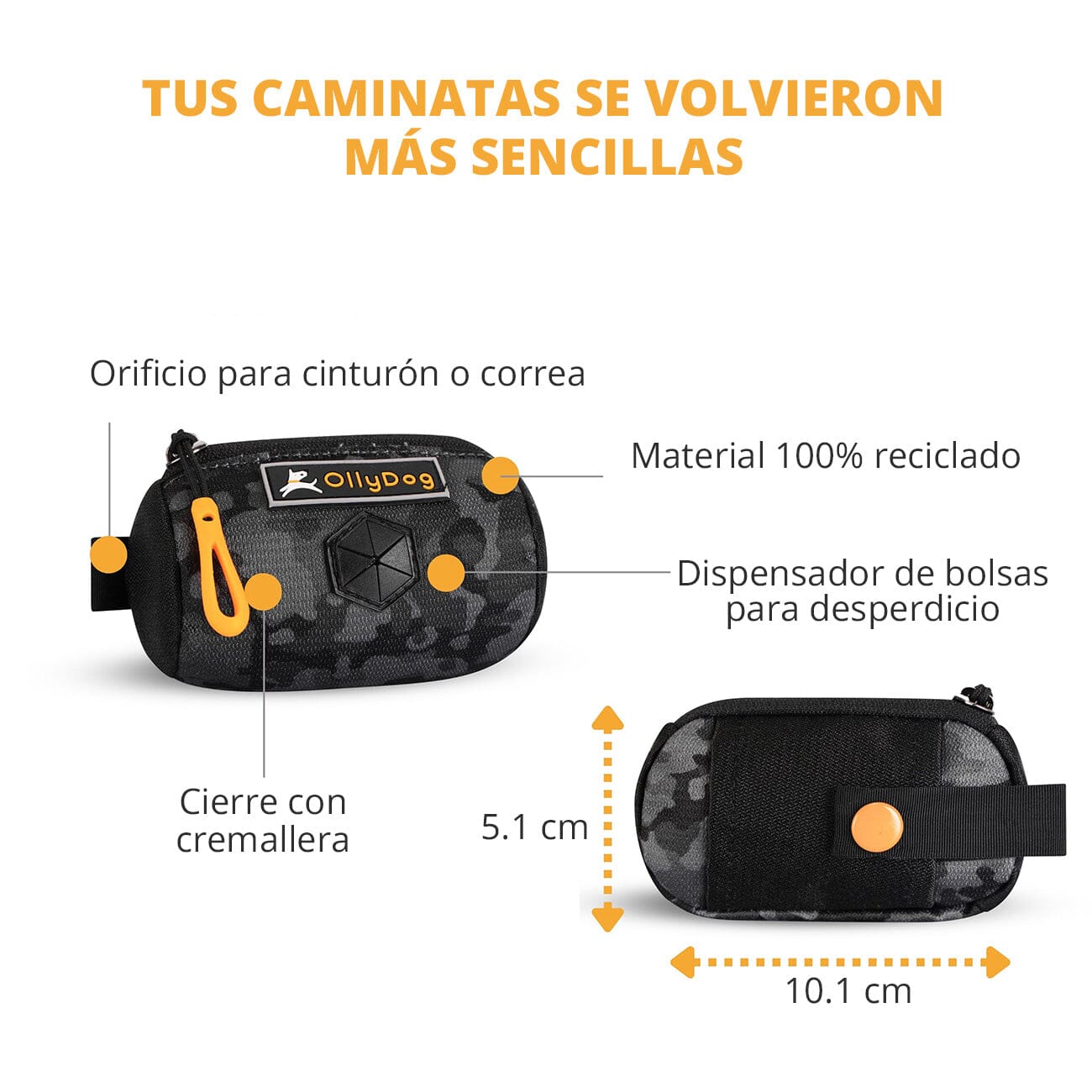 Mini Bolsa para Perro DREAM CAMO Negro Ollydog Mochila Ollydog