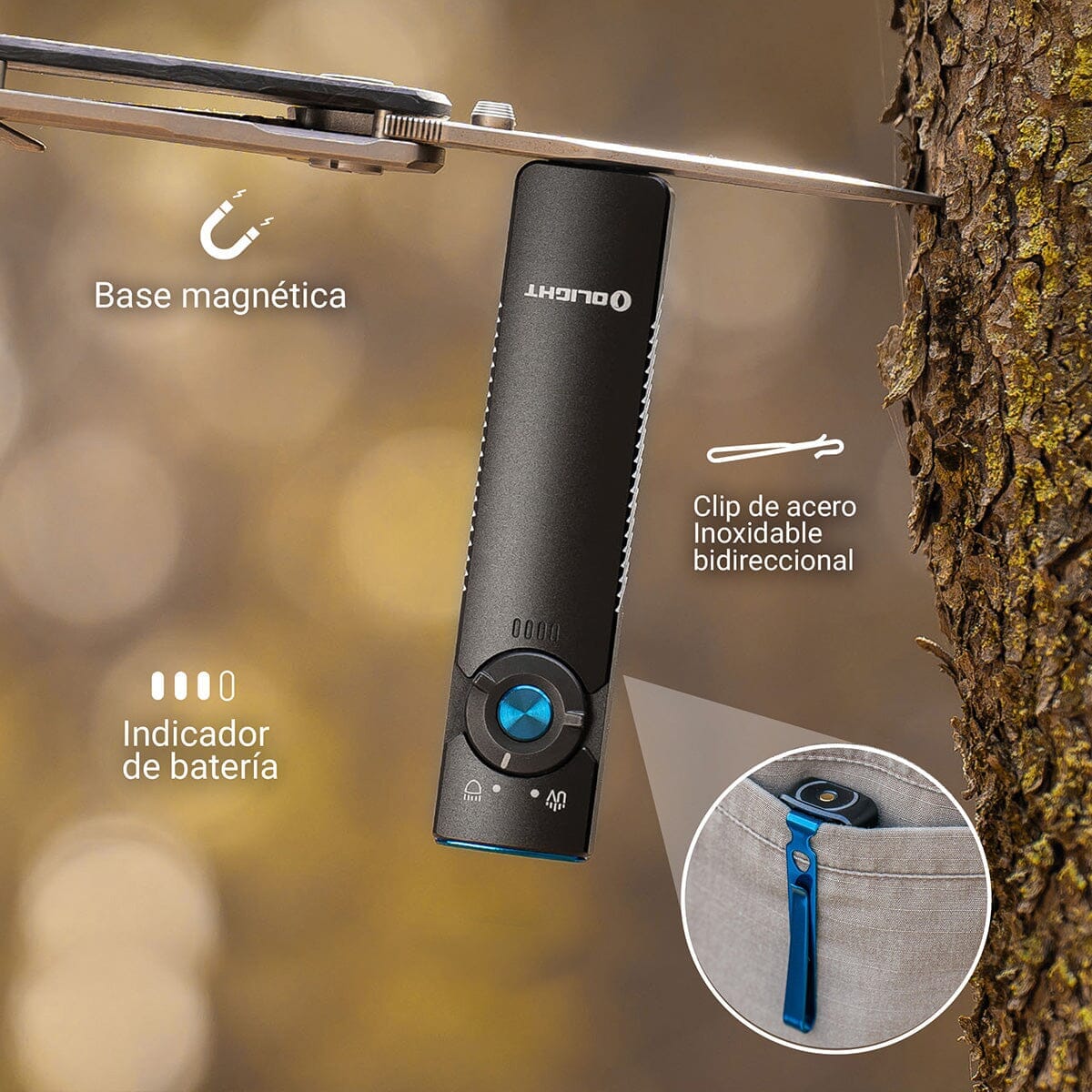 Linterna de Mano Recargable ARKFELD UV Negra Olight Linterna Olight