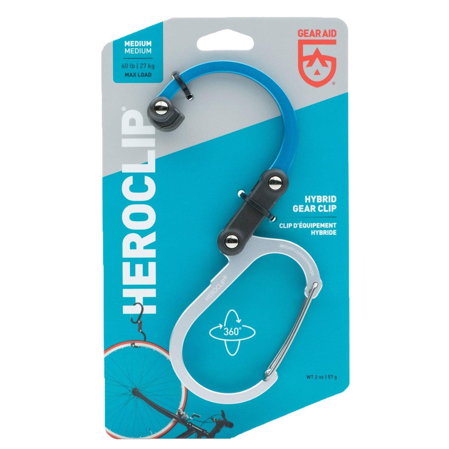 Mosquetón Giratorio Mediano HEROCLIP Azul Gear Aid Gear Aid