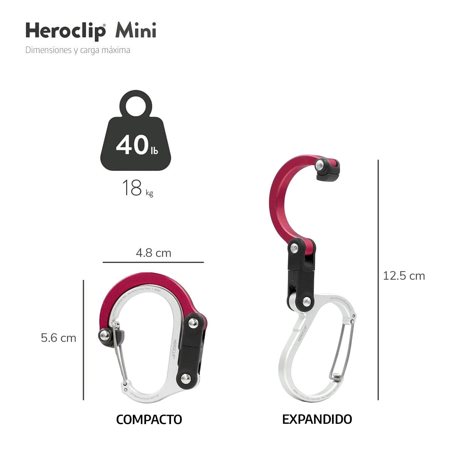 Mosquetón Giratorio Mini HEROCLIP Rojo Gear Aid Gear Aid