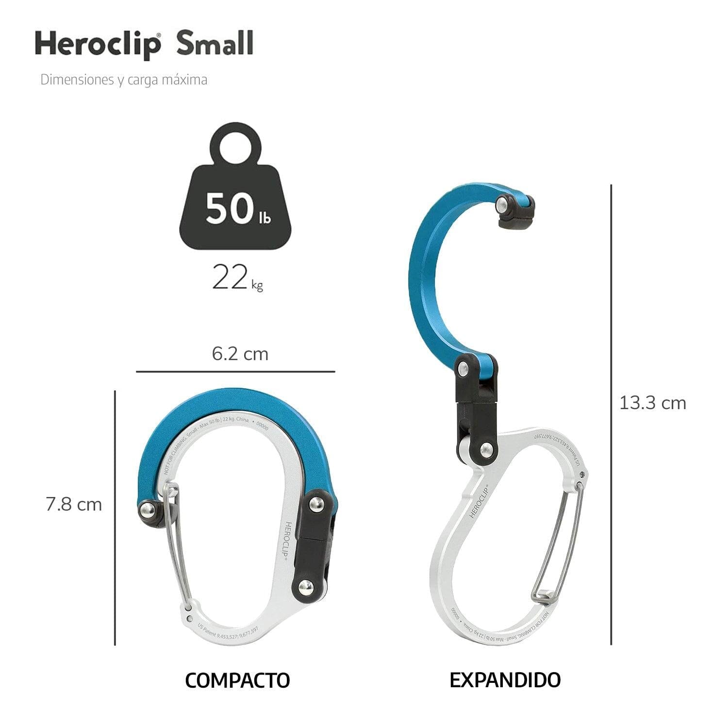 Mosquetón Giratorio Chico HEROCLIP Azul Gear Aid Gear Aid