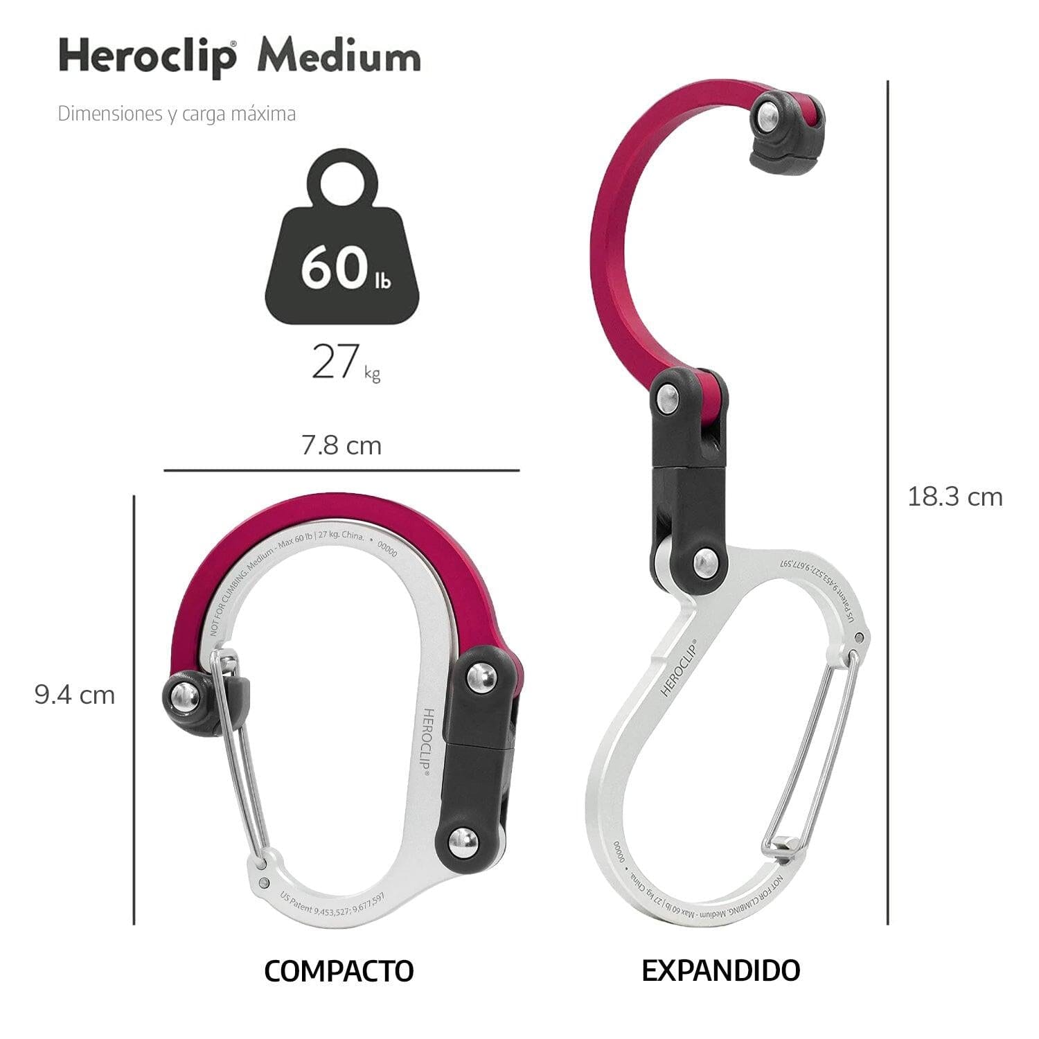 Mosquetón Giratorio Mediano HEROCLIP Rojo Gear Aid Gear Aid