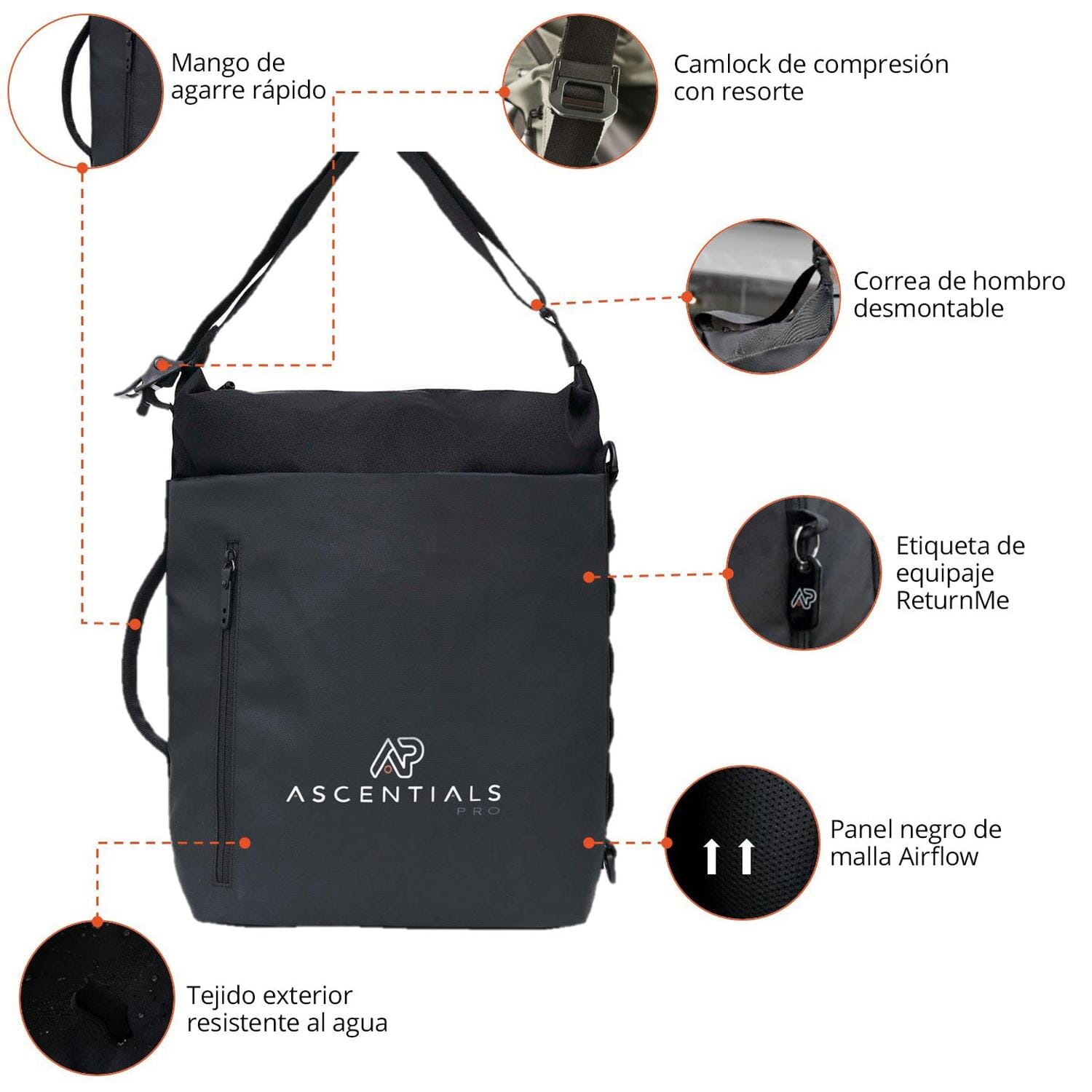 Mochila BLAZE CARBON Negra Ascentials Pro Ascentials Pro