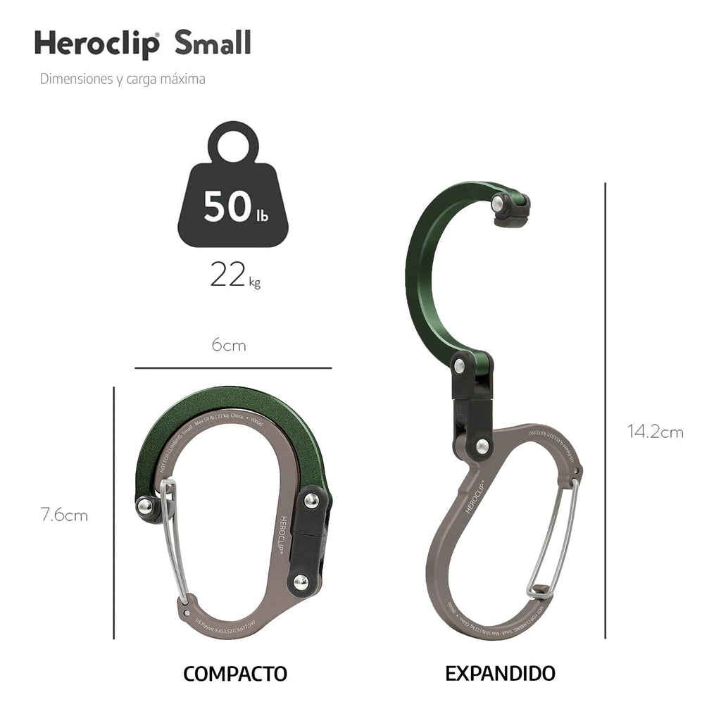 HEROCLIP - Mosquetón grande y gancho para colgar artículos resistentes,  mochilas de campamento, maletas, kayaks, bicicletas, organización de garaje  y
