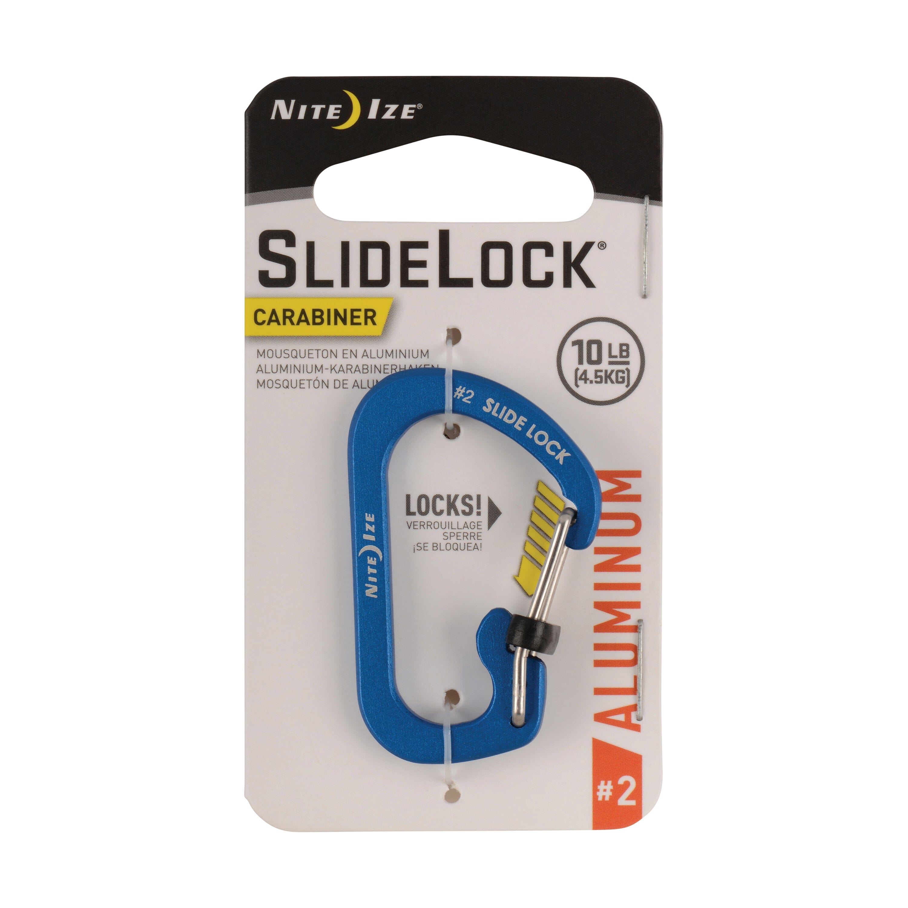 Mosquetón de Aluminio con Seguro SLIDELOCK Azul Nite Ize Nite Ize #2 Azul