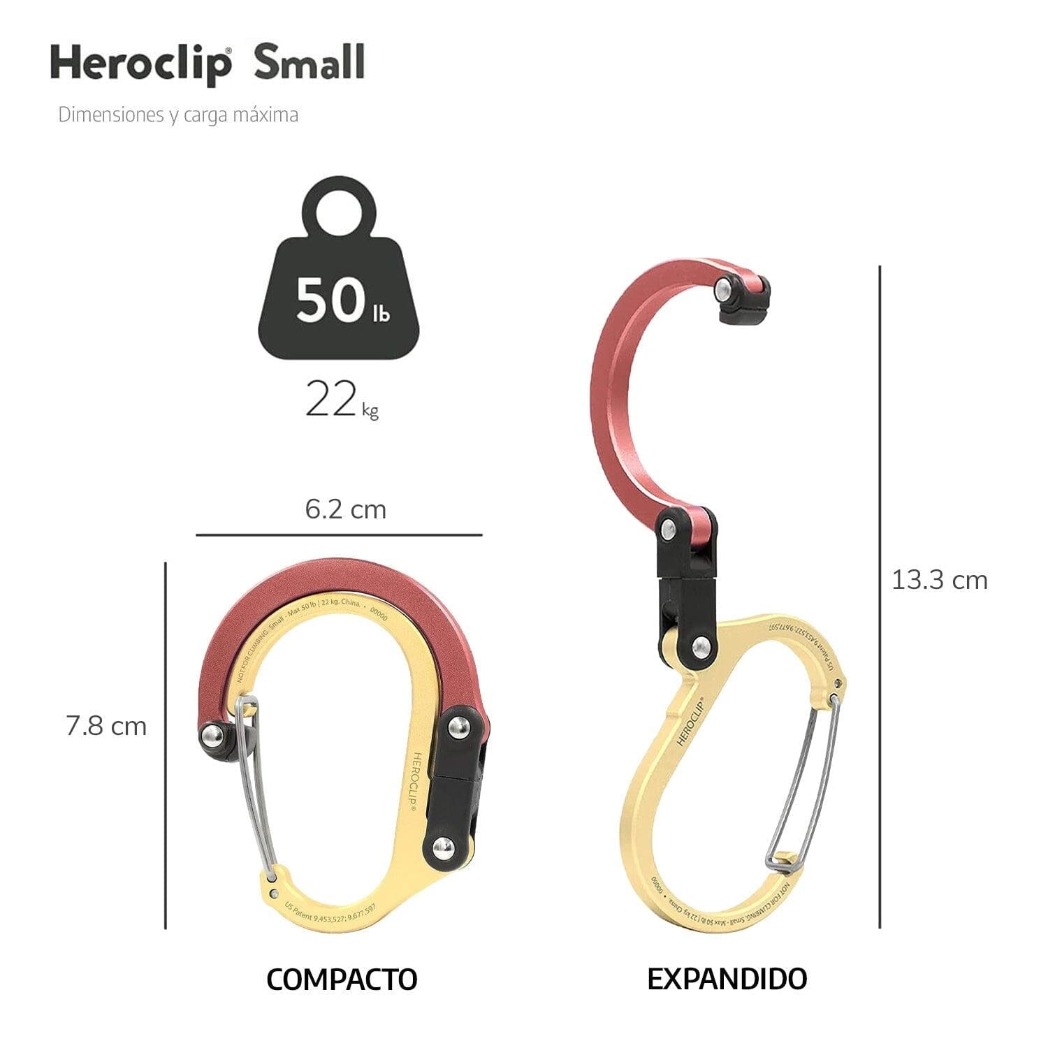 Mosquetón Giratorio Chico HEROCLIP Dorado Gear Aid Gear Aid