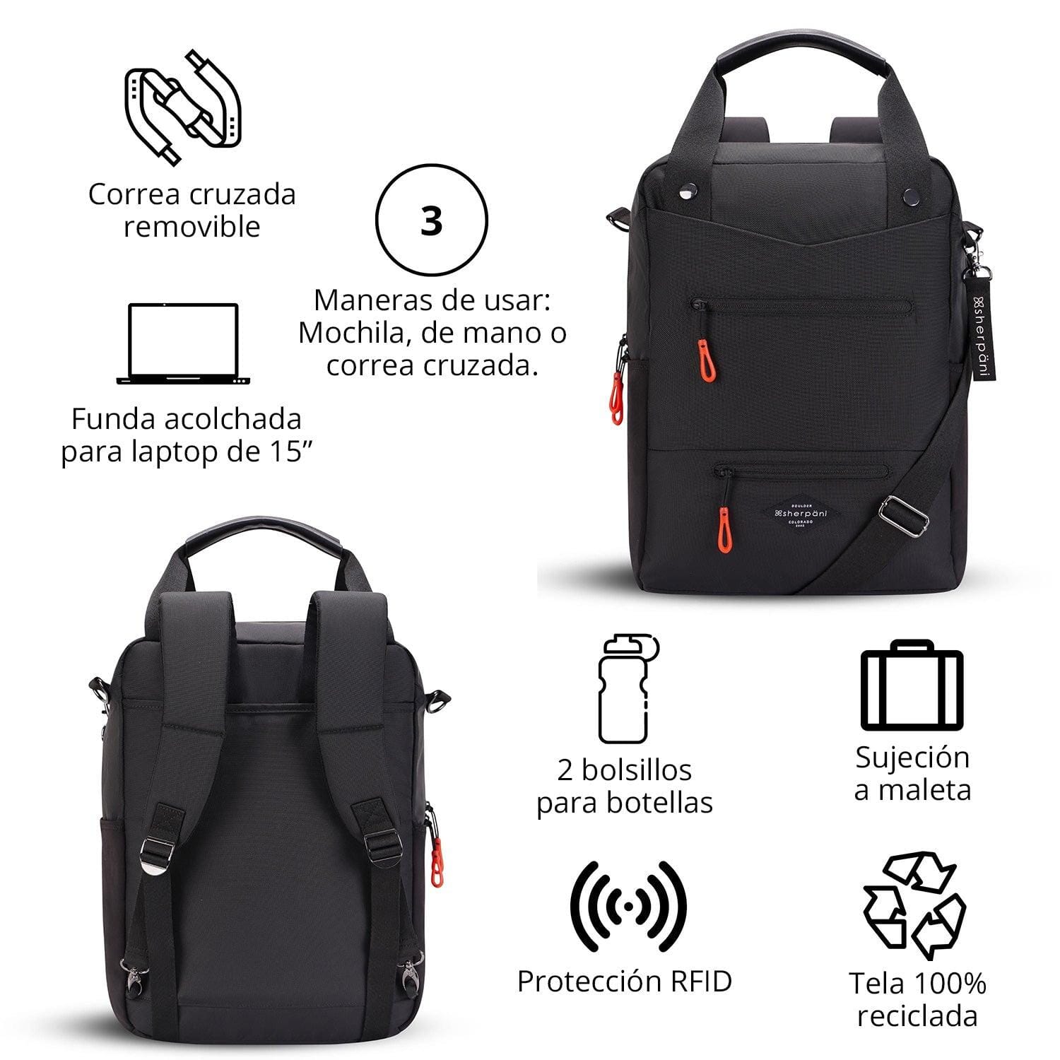 Mochila / Bolsa CAMDEN Raven Sherpani Sherpani