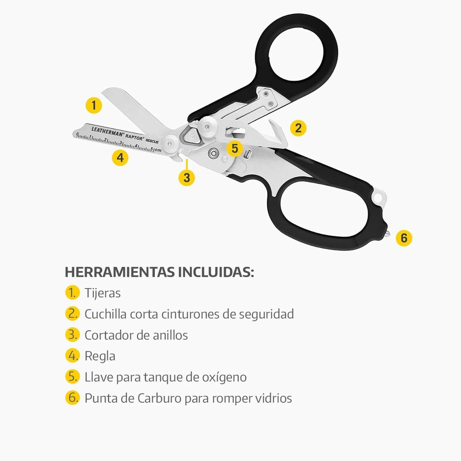 Tijera de Rescate RAPTOR RESCUE Negra Leatherman Leatherman 