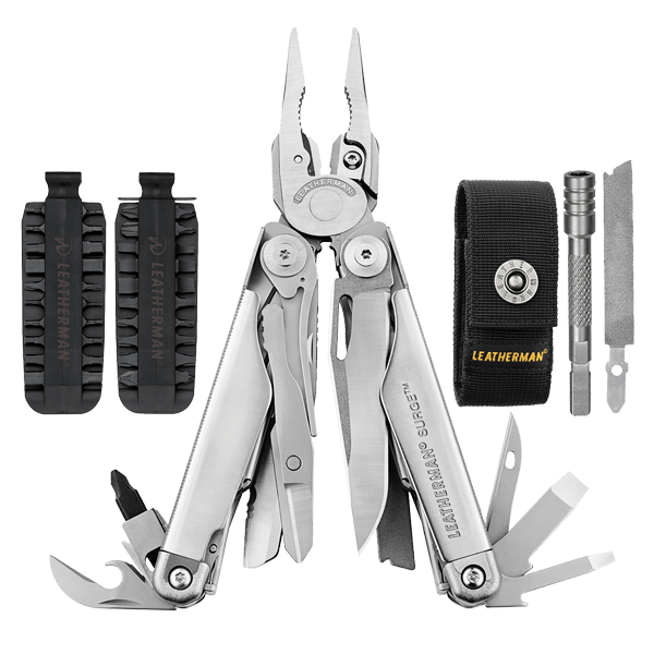 KIT SURGE<sup>®</sup> CON 21 PUNTAS Y EXTENSIÓN LEATHERMAN Plata 
