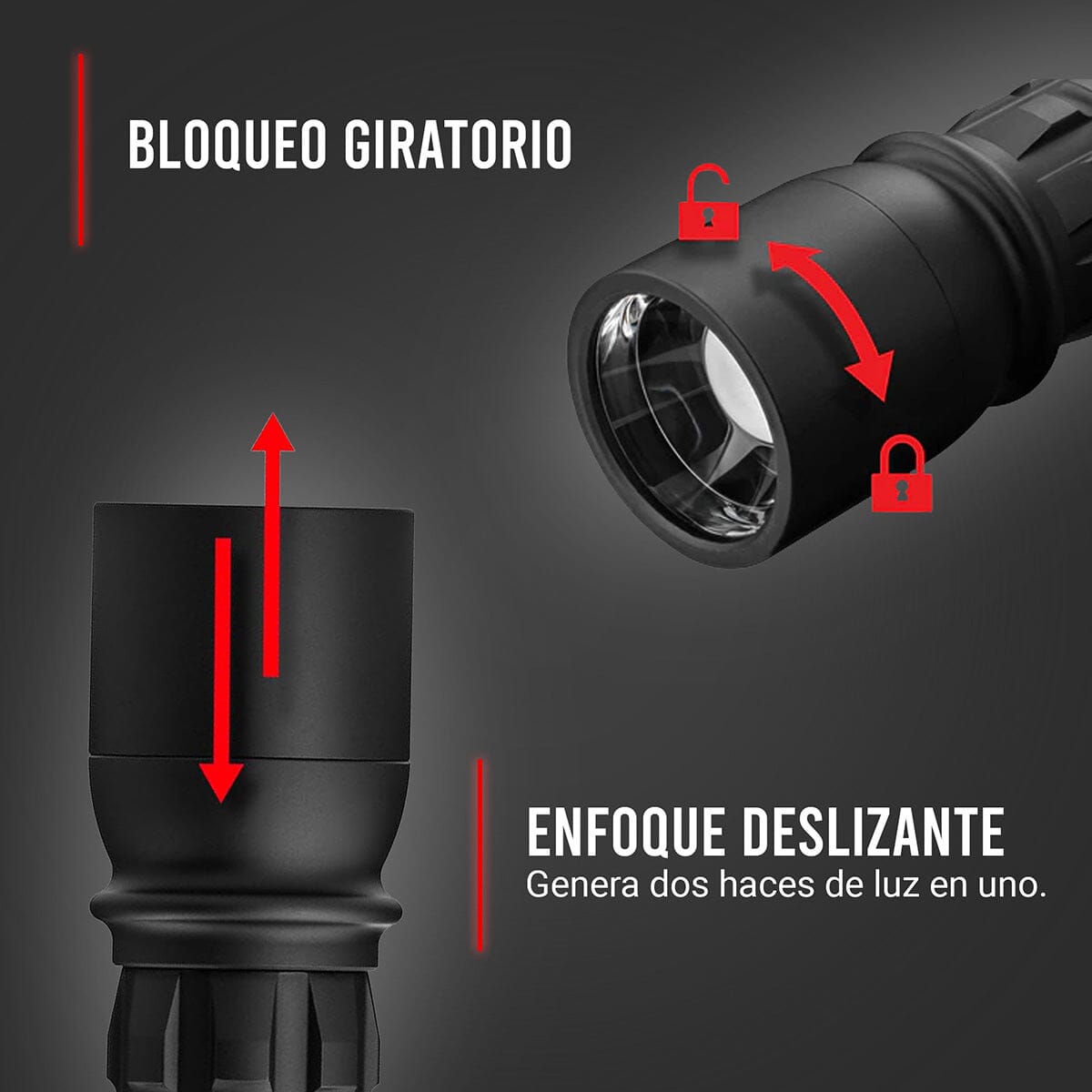 Linterna Dual de Mano XP6R Negra Coast Coast 