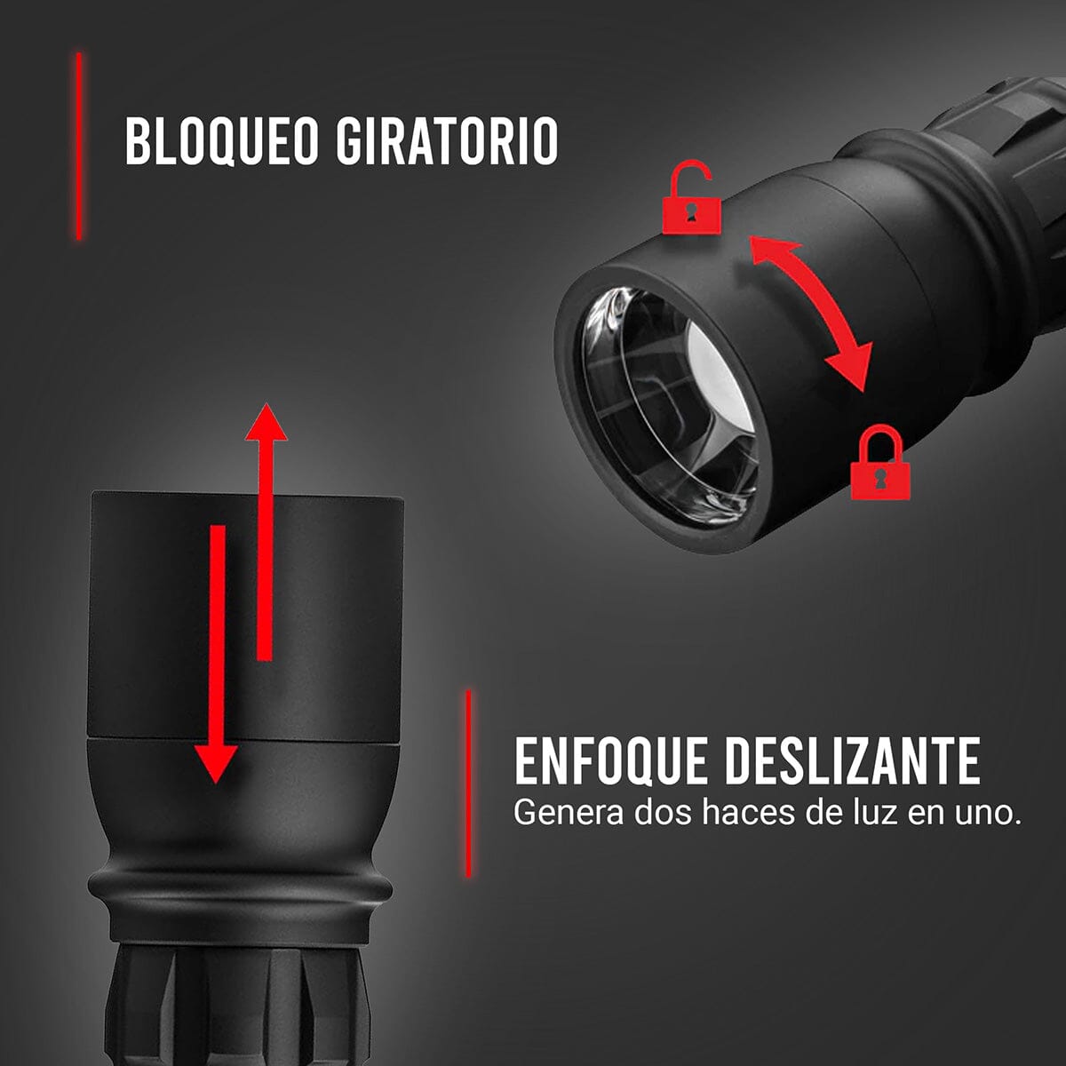 Linterna Recargable de Mano XP14R Negra Coast Coast 