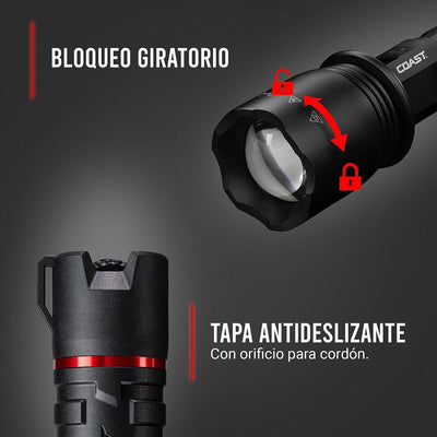 Linterna Dual Táctica PS500R Negra Coast Coast 