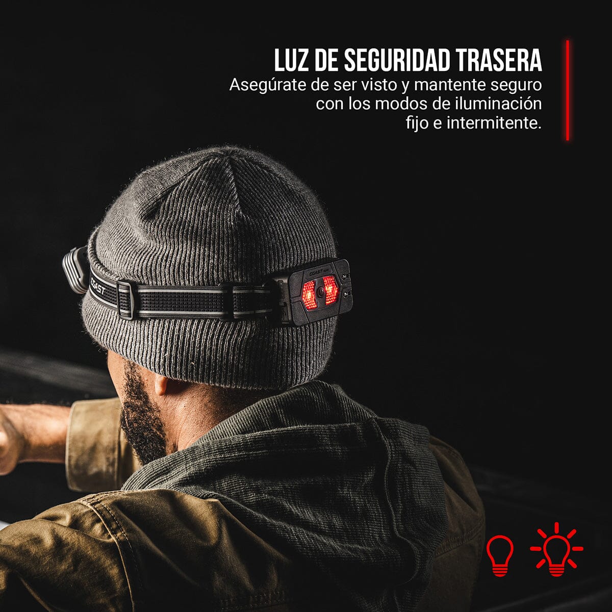 Linterna Recargable de Cabeza RL20R Negra Coast Coast 