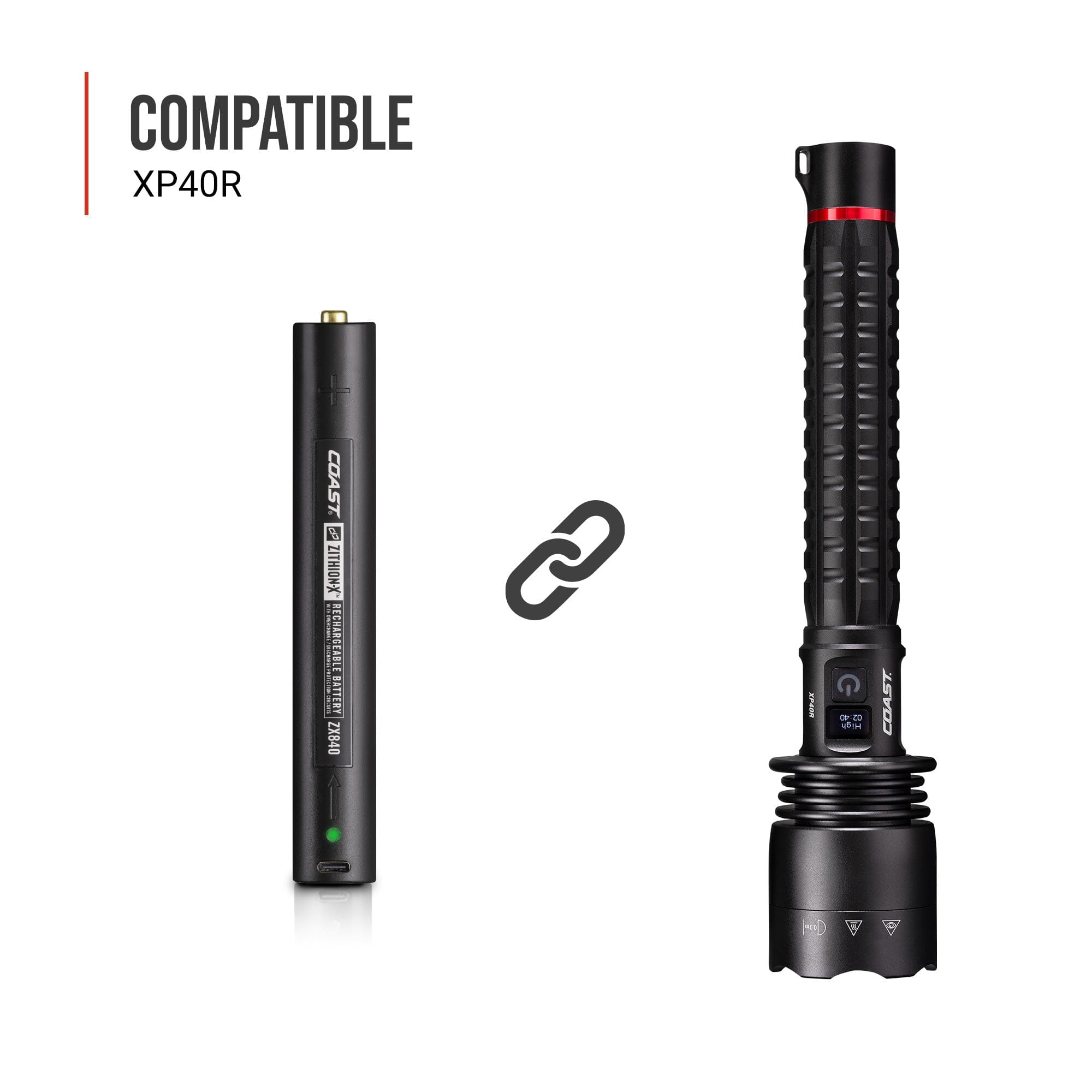 Batería de Litio Recargable ZX840 para XP40R Coast Coast 