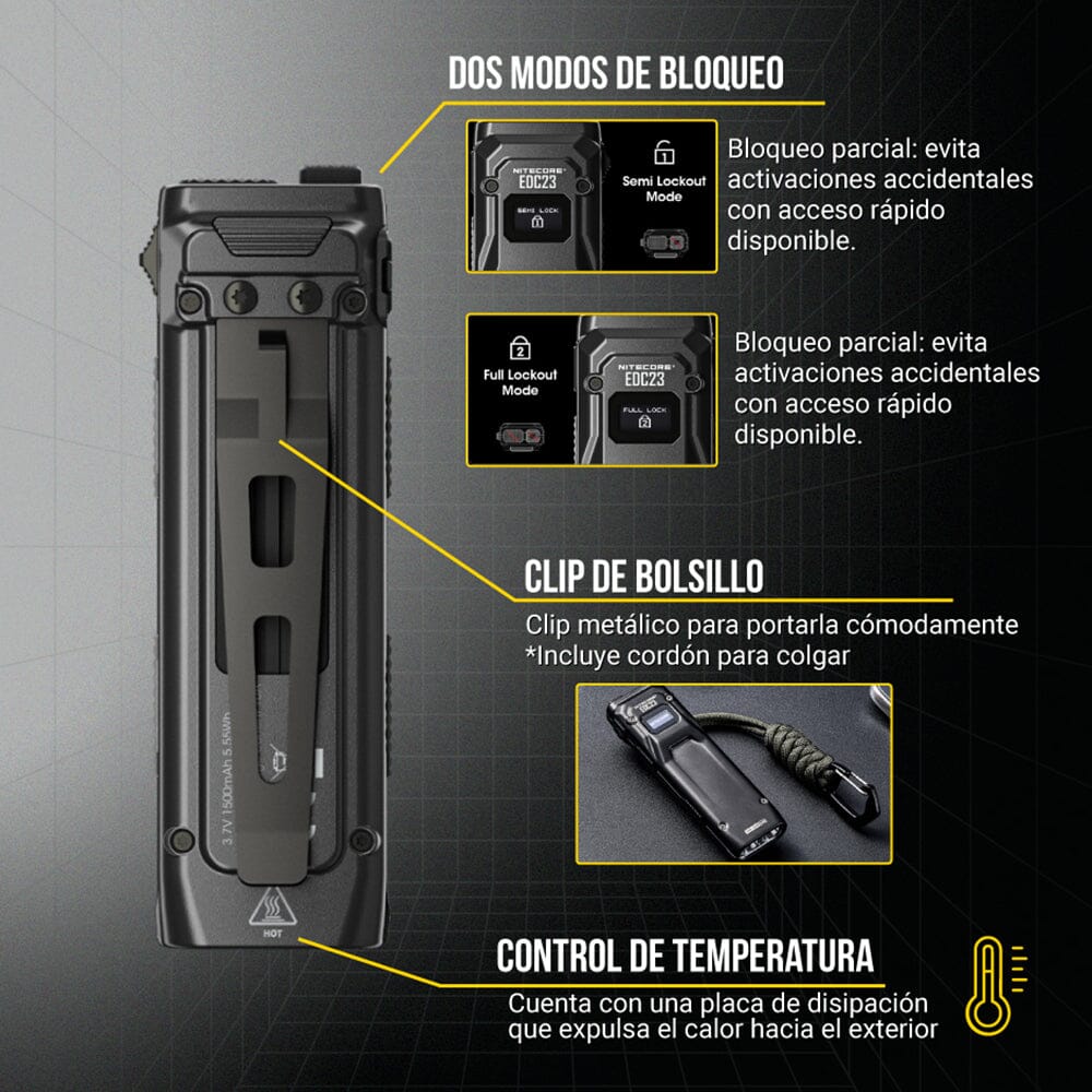 Linterna de Mano EDC23 Negra Nitecore Nitecore 