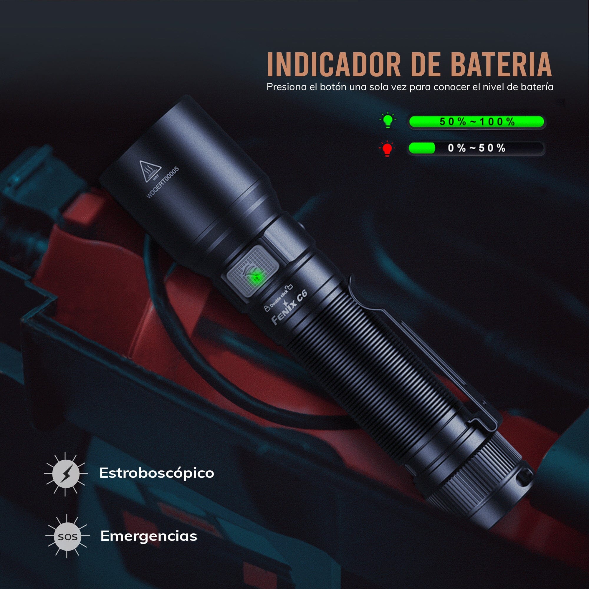 Linterna de Mano C6 V3 Negra Fénix Linterna Fenix 