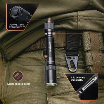 Linterna de Mano E20 V2 Negra Fénix Linterna Fenix 