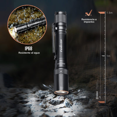 Linterna de Mano E20 V2 Negra Fénix Linterna Fenix 