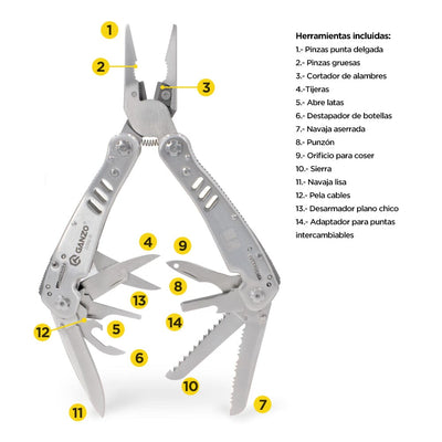 Multiherramienta G302-H Plata Ganzo Ganzo 