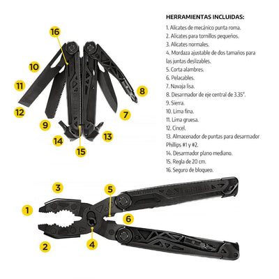 Multiherramienta Dual Force Negra Gerber Toho Outdoor 