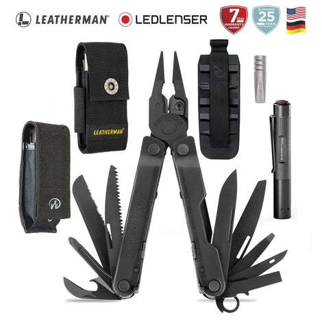 Kit de Multiherramienta Rebar Negra Leatherman con Linterna P2R Core Ledlenser Leatherman 