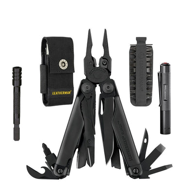 Kit de Multiherramienta SURGE Leatherman con Linterna P2R Core Ledlenser Leatherman Negro 