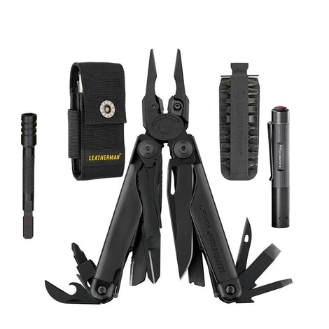 Kit de Multiherramienta SURGE Leatherman con Linterna P2R Core Ledlenser Leatherman Negro 