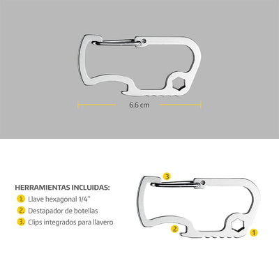 Mosquetón de Bolsillo CARABINER Plata Leatherman Leatherman 