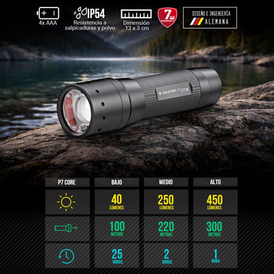 Linterna de Mano P7 CORE Negra Ledlenser Ledlenser 