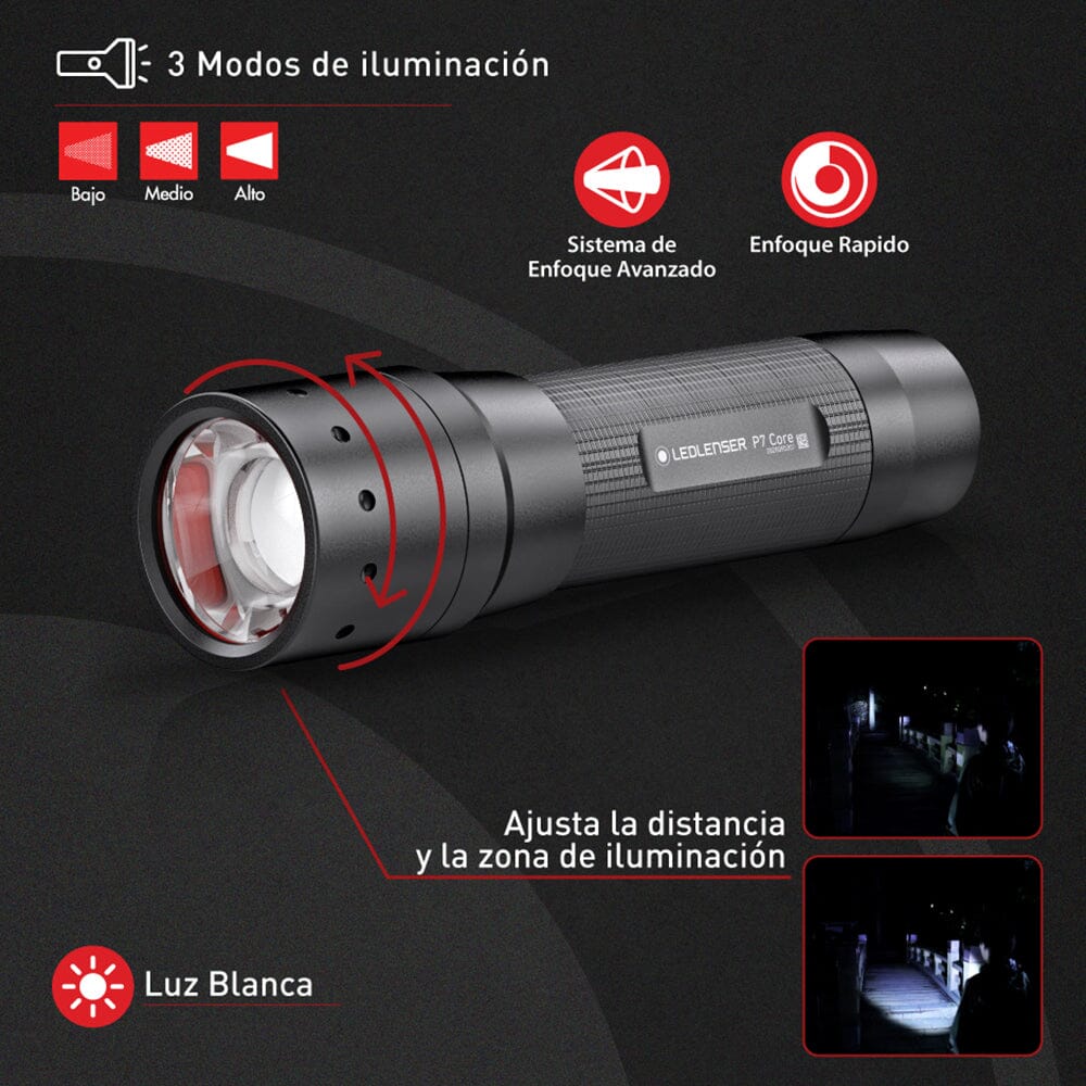 Linterna de Mano P7 CORE Negra Ledlenser Ledlenser 