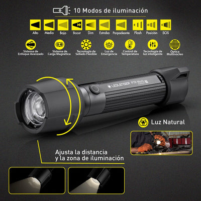 Linterna Recargable de Mano P7R WORK Negra Ledlenser Ledlenser 