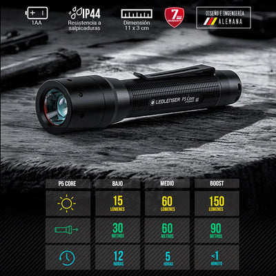 Linterna de Mano P5 CORE Negra Ledlenser Ledlenser 