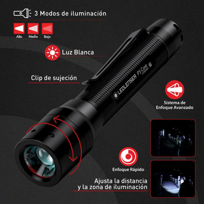 Linterna de Mano P5 CORE Negra Ledlenser Ledlenser 