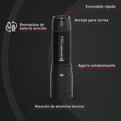 Linterna de Mano P6 CORE Negra Ledlenser Ledlenser 