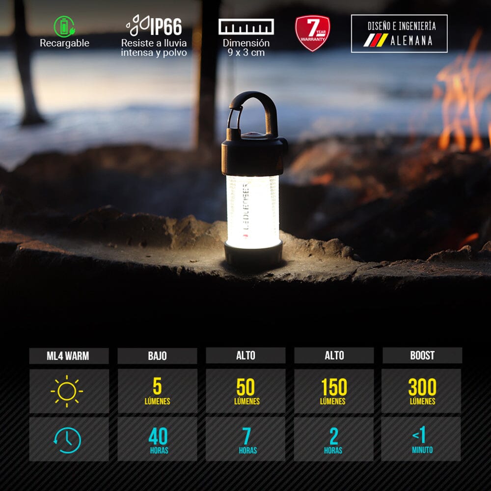 Mini Lámpara Recargable de Bolsillo 360° ML4 de luz cálida Ledlenser Linterna Ledlenser 