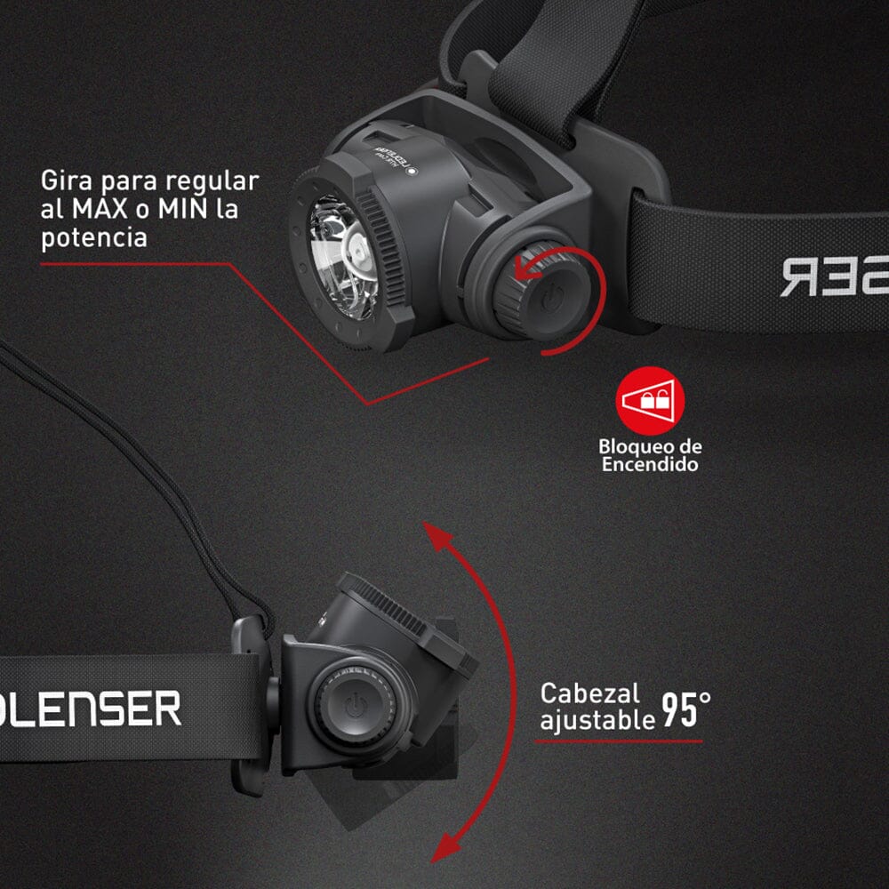 Linterna Recargable de Cabeza H7R CORE Negra Ledlenser Ledlenser 