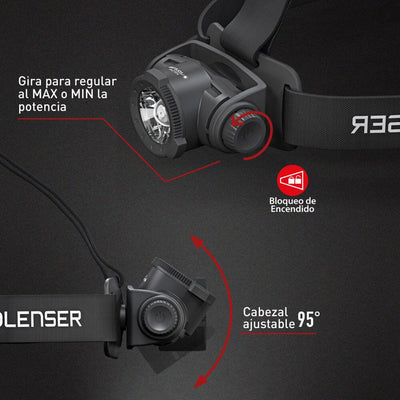 Linterna Recargable de Cabeza H7R CORE Negra Ledlenser Ledlenser 