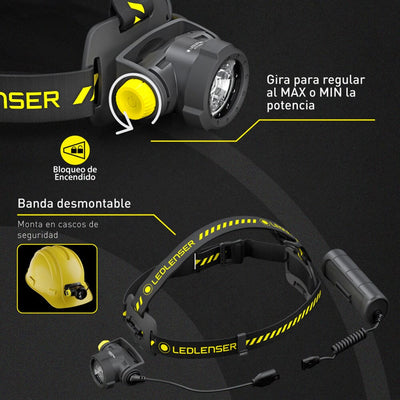 Linterna Recargable de Cabeza H7R WORK Negra Ledlenser Ledlenser 