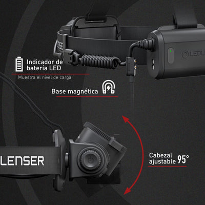 Linterna Recargable de Cabeza H15R CORE Negra Ledlenser Ledlenser 